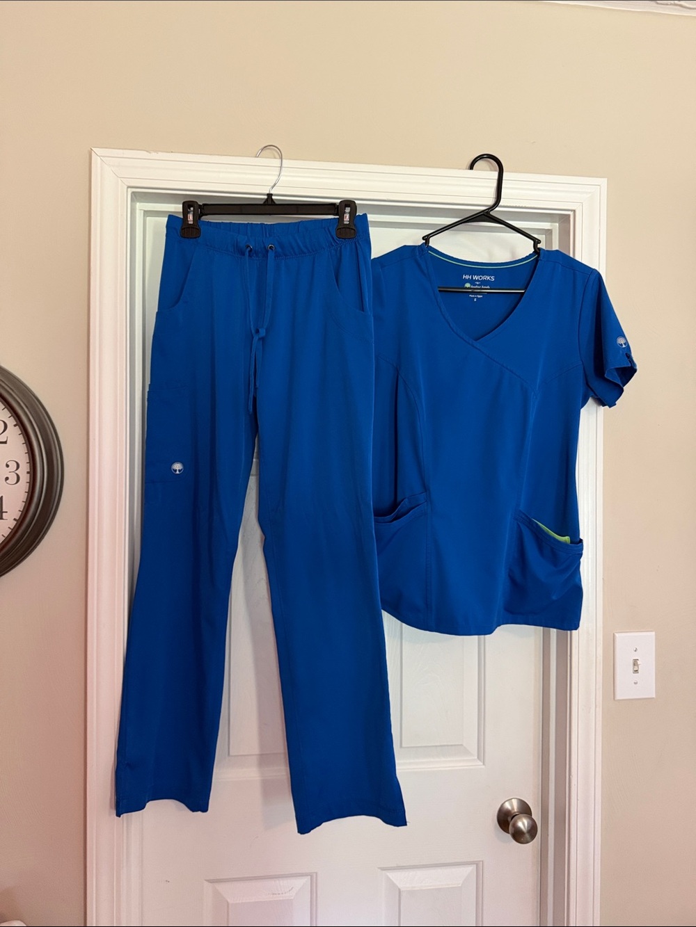 Healing hands Women’s Royal Blue Scrub Top and Pants Set